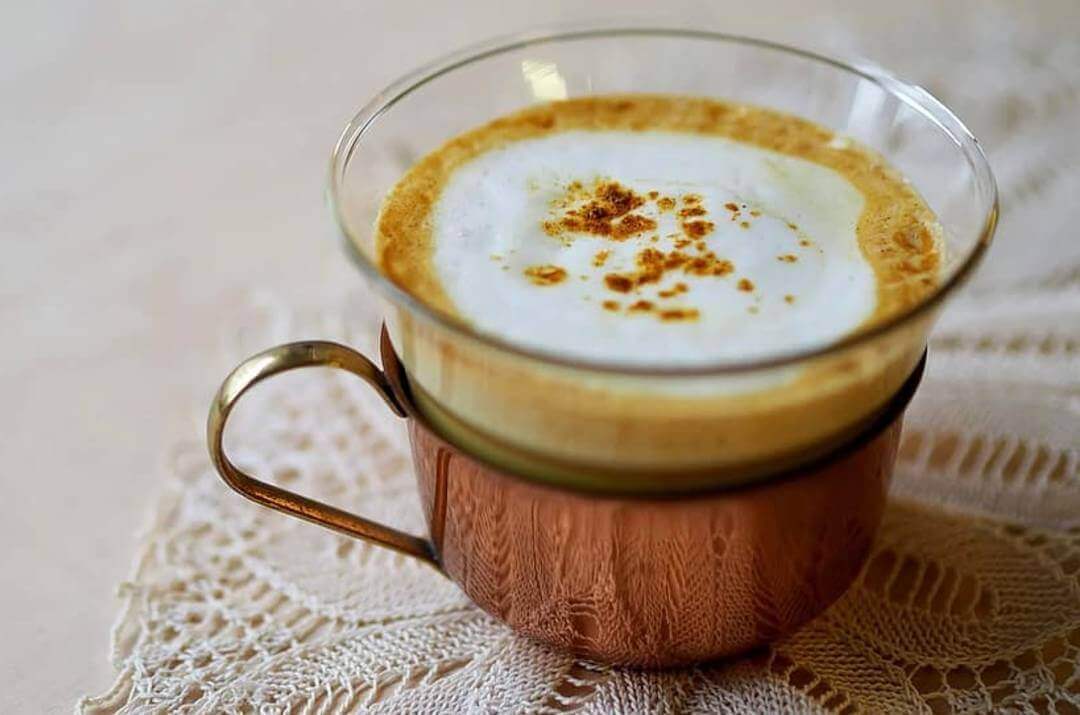 Chai latte brass cup